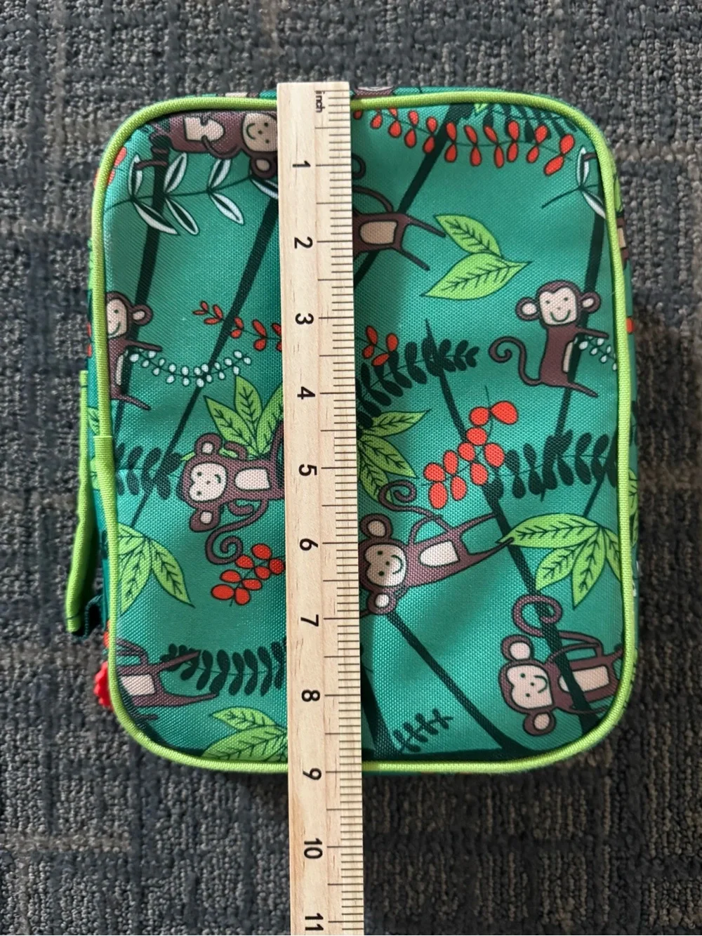 Cheeky Kids Monkey Jungle Insulated Lunch Box Cooler School Snack Bag Green O/S
